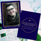 Blue Modern Foto Graduate Abschluss Ankündigung