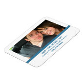 Blue Modern Foto Save the Date Magnet (Linke Seite)