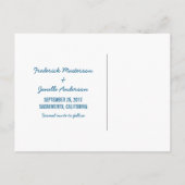 Blue Modern Foto Save the Date Postkarte (Rückseite)
