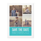 Blue Modern Foto Save the Date Postkarten