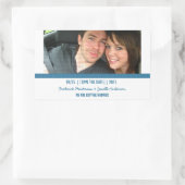 Blue Modern Foto Save the Date Stickers (Tasche)