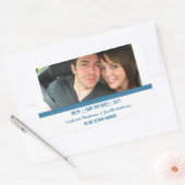 Blue Modern Foto Save the Date Stickers (Umschlag)