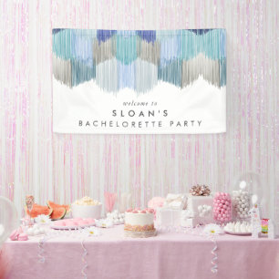 Blue Modern Fringe Junggeselinnen-Abschied Banner