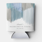 Blue Modern Fringe Junggeselinnen-Abschied Dosenkühler (Vorderseite)