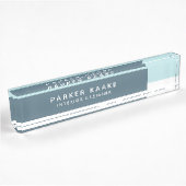 Blue Modern Geometric Luxury Namensplakette