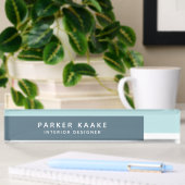 Blue Modern Geometric Luxury Namensplakette