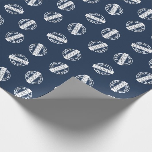 Blue Modern Grad Graduate Class Year Geschenkpapier (Ecke)