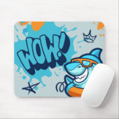 Blue Modern Graffiti Mousepad (Mit Mouse)