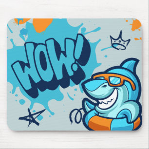 Blue Modern Graffiti Mousepad