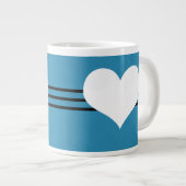 Blue Modern Heart Jumbo Tasse (Vorderseite Rechts)