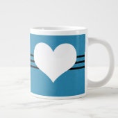 Blue Modern Heart Jumbo Tasse (Rechts)