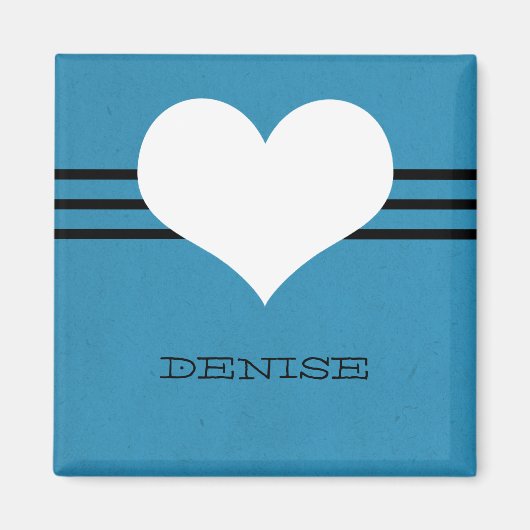 Blue Modern Heart Magnet (Vorne)