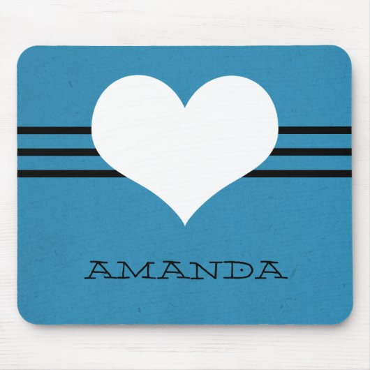 Blue Modern Heart Mousepad (Vorne)