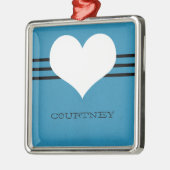Blue Modern Heart Ornament (Links)