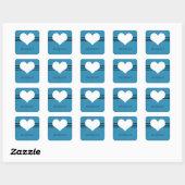 Blue Modern Heart Stickers (Blatt)