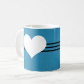 Blue Modern Heart Tasse (Vorderseite Links)