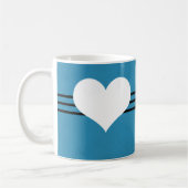 Blue Modern Heart Tasse (Links)