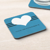 Blue Modern Heart Untersetzer Set (Linke Seite)