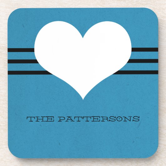 Blue Modern Heart Untersetzer Set (Vorderseite)