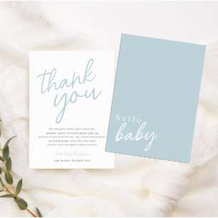 Blue Modern Hello Baby Dusche Danke