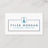 Blue Modern Logo Clearing Services Visitenkarte (Vorderseite)