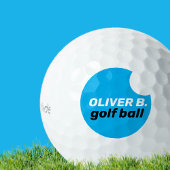 Blue Modern Logo Golfer Ball