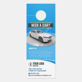 Blue Modern Luxury Car Rental Automobile Miete Türanhänger (Vorderseite)