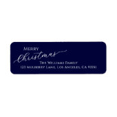 Blue Modern Merry Christmas Return Address (Vorne)