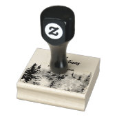 Blue Modern Merry xmas Bäume Wald Raindei Gummistempel (Stempel)