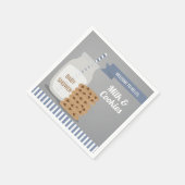 Blue Modern Milk and Cookies Baby Shower Napkins Serviette (Ecke)