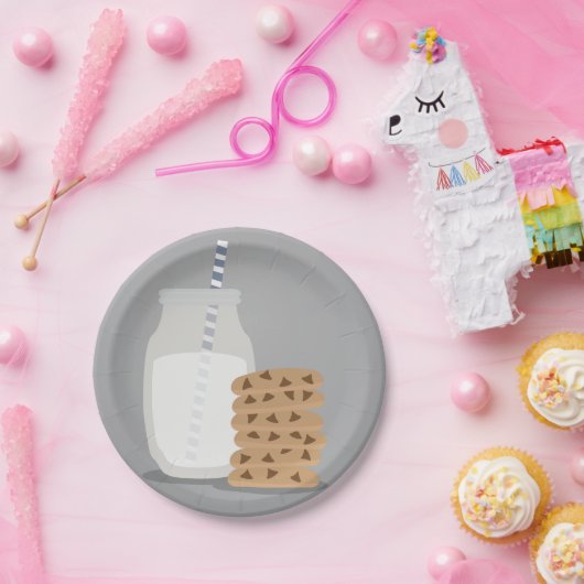 Blue Modern Milk and Cookies Paper Teller (Party)