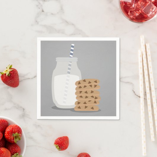 Blue Modern Milk and Cookies Paper Teller Napkins Serviette (Beispiel)