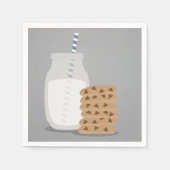 Blue Modern Milk and Cookies Paper Teller Napkins Serviette (Vorderseite)