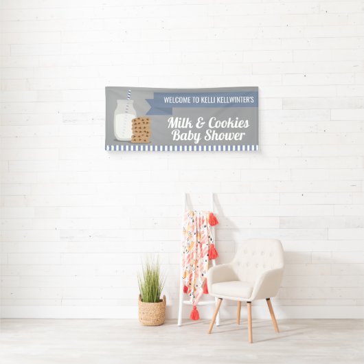 Blue Modern Milk and Cookies Striping Banner (Insitu)