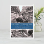 Blue Modern Minimalistisch Child Adoption 3 Foto Ankündigung (Stehend Vorderseite)