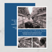 Blue Modern Minimalistisch Child Adoption 3 Foto Ankündigung (Vorne/Hinten)