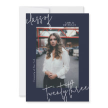 Blue Modern Minimalistisch Class of 2024 Abschluss