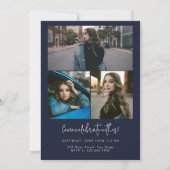 Blue Modern Minimalistisch Class of 2024 Abschluss Einladung (Rückseite)