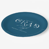 Blue Modern Minimalistisch | Graduierungspartei Pappteller (Schrägansicht)