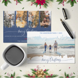 Blue Modern Minimalistisches Weihnachtsgebäck Foto Einladung