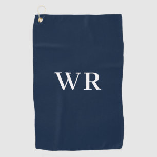 Blue Modern Monogram Golf Towel Golfhandtuch