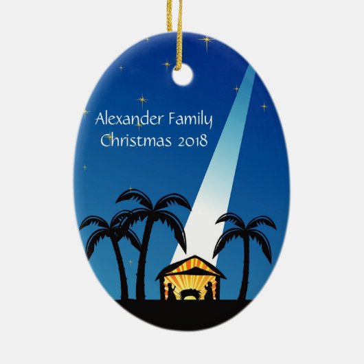 Blue Modern Nativity Weihnachtsschmuck (Hinten)