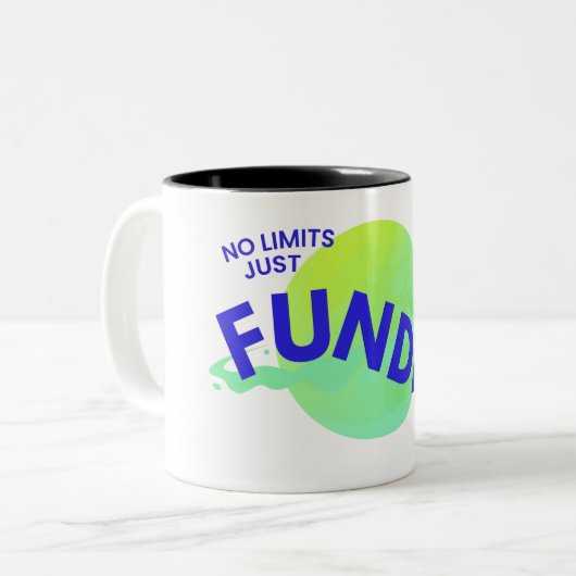 Blue Modern No Limits Just Funday Tasse (Vorderseite Links)