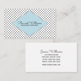 Blue Modern Polka Dots Business Card Visitenkarte