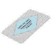 Blue Modern Polka Dots Save the Date Magnet (Linke Seite)