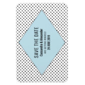 Blue Modern Polka Dots Save the Date Magnet (Vertikal)
