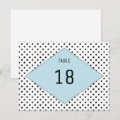 Blue Modern Polka Dots Tischnummer Postcard (Vorne/Hinten)