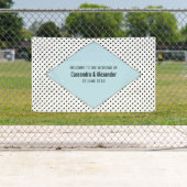 Blue Modern Polka Dots Wedding Banner (Insitu)