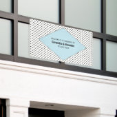 Blue Modern Polka Dots Wedding Banner (Äußeres Gebäude)