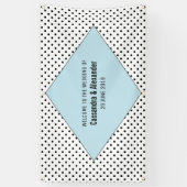 Blue Modern Polka Dots Wedding Banner (Vertikal)